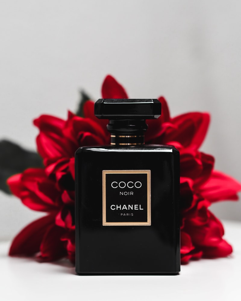 Elegant perfume bottle on a dressing table
